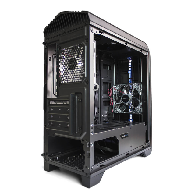 Gabinete GameFactor CSG500-RD | Negro con Rojo | Panel de Acrílico | Micro ATX | 1 Ventilador