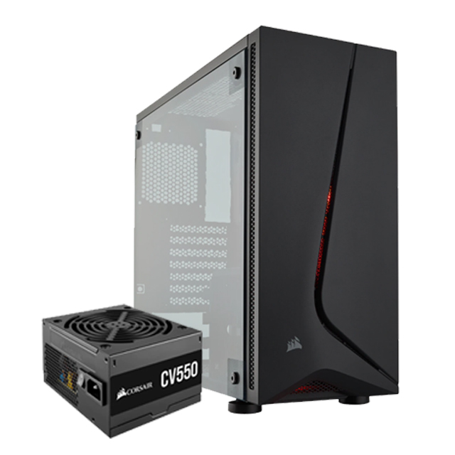 Gabinete Corsair Spec-05 Negro con fuente Corsair CV550, Panel de acrilico, ATX - CC-9020126-NA