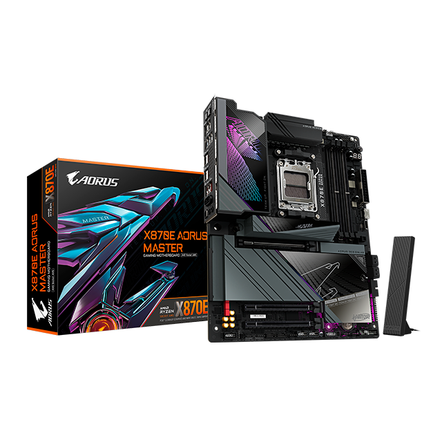 Tarjeta Madre Gigabyte X870E Aorus Master, AMD AM5, DDR5 8200 MHz, ATX, Wi-Fi 7, Bluetooth 5.4 – X870E AORUS MASTER