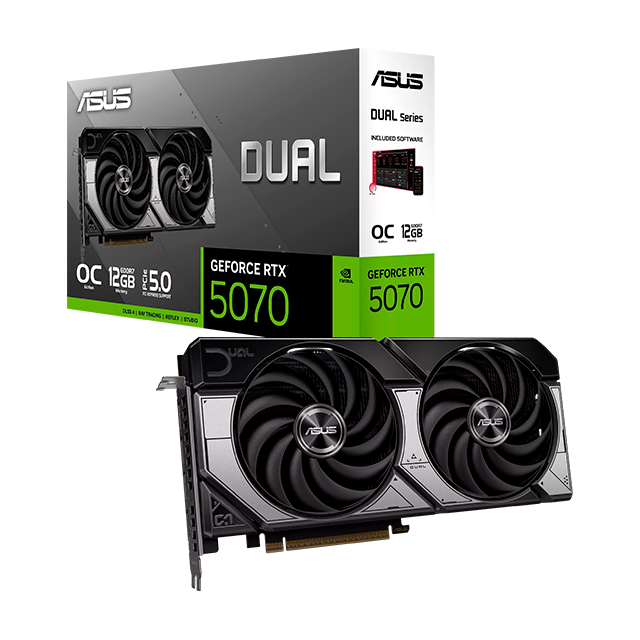 Tarjeta de Video Nvidia ASUS GeForce RTX 5070 Dual OC, 12 GB GDDR7, PCI Express 5.0 – DUAL-RTX5070-O12G