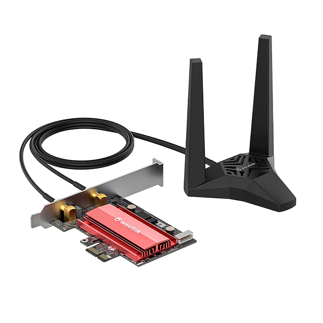 Tarjeta de Red Wavlink AX3000, PCIe, Wi-Fi 6E + Bluetooth 5.2, Triple Banda, 3000 Mbps, Antena Externa - WL-WN675X2