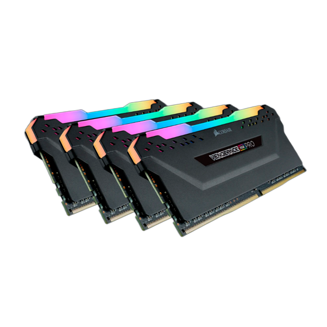 Memoria RAM Corsair Vengeance RGB Pro 64 GB (4×16 GB), DDR4, 3600 MHz CL18 – CMW64GX4M4D3600C18