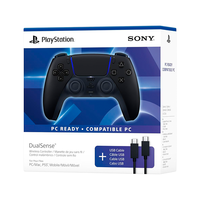 Control inalámbrico PlayStation DualSense Midnight Black + Cable USB-C, Bluetooth / Alámbrico USB-C, Multiplataforma – CFI-ZCT2W