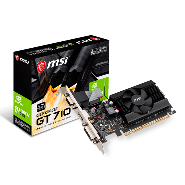 Tarjeta de Video MSI NVIDIA GeForce GT 710 2GB DDR3 Low Profile - 912-V809-2220