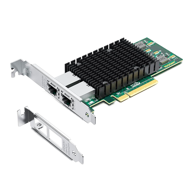 Tarjeta de Red 10GbE PCIe, 2 Puertos RJ45 de Cobre, PCIe x8, Jumbo Frames, VLAN 802.1Q, Low-Profile/Full-Height – NIC-10G-2RJ45-PCIe