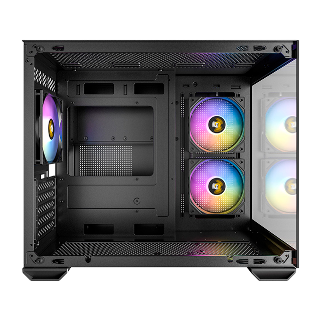 Gabinete Antec CX600M ARGB, Mini Tower Micro-ATX, Cristal Templado, Panel de Malla, 3 Ventiladores ARGB PWM, USB-C, sin Fuente, Negro – CX600M ARGB_B