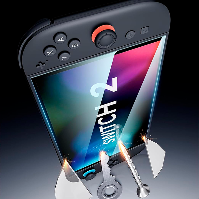 Protector de Pantalla JSAUX Switch 2 (2025), Vidrio Templado Ultra HD 9H, 3-Unidades, Marco Guía, Antihuellas – JS0123-3P