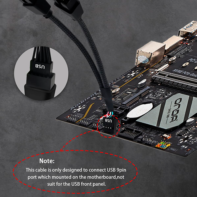 Cable Divisor USB 2.0 Interno de 9 Pines COMeap, 1x a 2x Headers