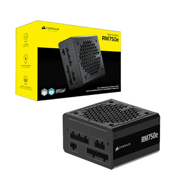 Fuente de Poder Corsair RM750e, 750 W, Fully Modular, ATX 3.1 y PCIe 5.1, 80 PLUS Gold - CP-9020295-NA