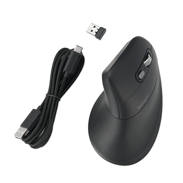 Mouse Ergo Recargable Kensington MY630 EQ, Vertical, Bluetooth/2.4 GHz, 1000/1600/2400 DPI, 5 botones – K72484WW