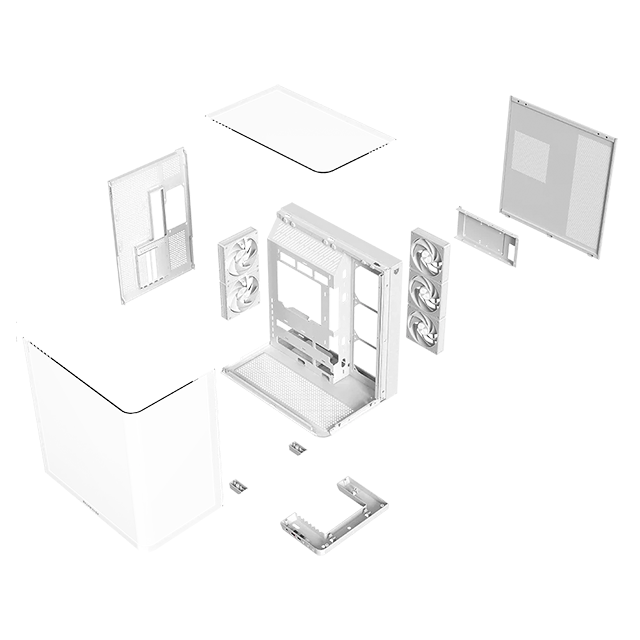 Gabinete Gamer Balam Rush Tank Expert Curve 7800 – Media Torre ATX, Cristal Templado Curvo, USB-C ARGB Blanco – BR-941563