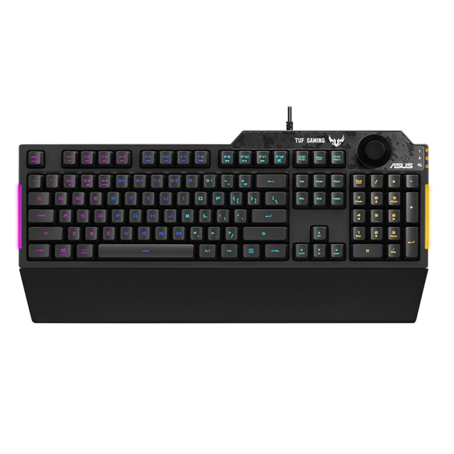 Teclado Membrana Asus TUF Gaming K1, Perilla de Volumen, RGB, Aura Sync