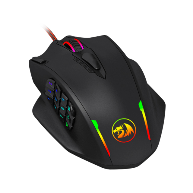 Mouse Gamer Redragon Impact M908, Alámbrico, 12,400 DPI, 18 Botones Progamables, Pixart 3327 óptico