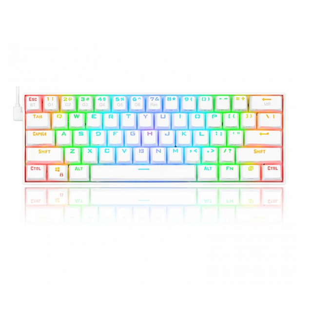 Teclado Mecanico Redragon Draconic K530W-RGB White, 60%, Switches Redragon Brown