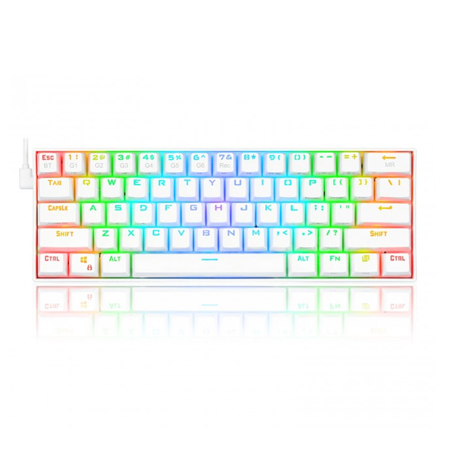 Teclado Mecanico Redragon Draconic K530W-RGB White, 60%, Switches Redragon Brown