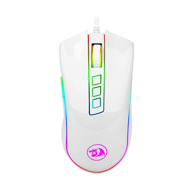 Mouse Gamer Redragon Cobra White M711W RGB, Alámbrico, 10,000 DPI, 8 Botones Progamables, Pixart P3325 óptico