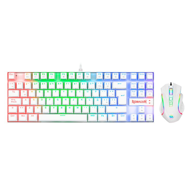 Combo de Teclado Mecánico y Mouse Redragon Kumara + Griffin White - K552RGB-BA-W-SP