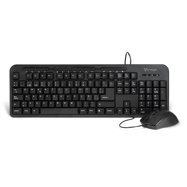 Combo de Teclado y Mouse Vorago, USB, 15 Teclas multimedia, Español - KM-107