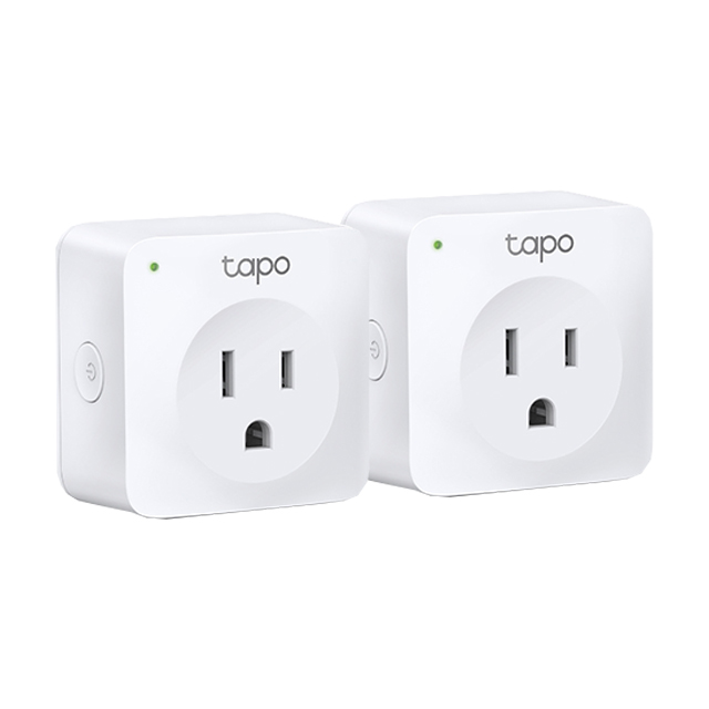 Mini contactos de Wi-Fi inteligentes TP-Link Tapo P100 2 Pack | Compatible con Hey Google y Alexa