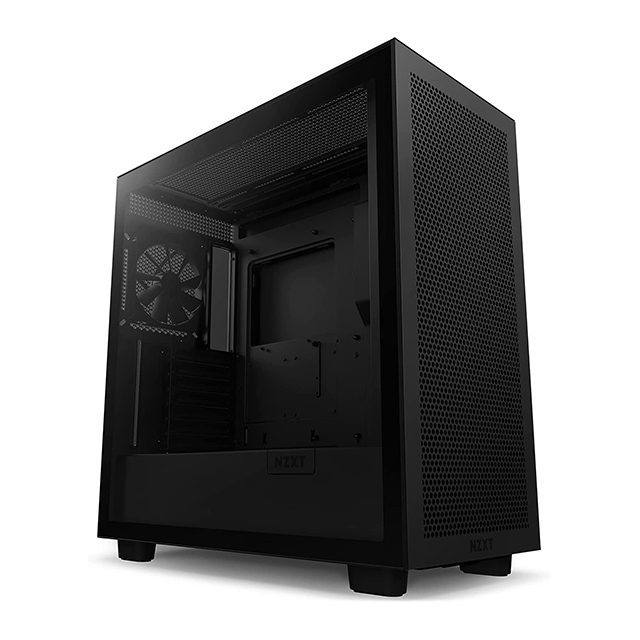 Gabinete NZXT H7 Flow Negro, E-ATX, Cristal Templado, 2 Ventiladores F Quiet 120mm, Soporte GPU Vertical - CM-H71FB-01