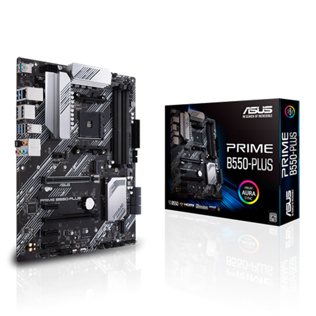 Tarjeta Madre Asus Prime B550-PLUS, ATX, AM4, DDR4 4400Mhz OC, x2 M.2, Aura Sync