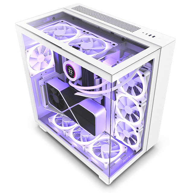 Gabinete NZXT H9 Elite Blanco, ATX, Cristal Templado, 3 Ventiladores RGB, 1 Ventilador sin RGB - CM-H91EW-01