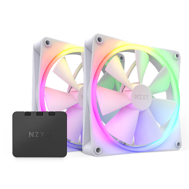 Ventiladores NZXT F140 RGB - Kit de 2 Ventiladores 140mm Blancos - RF-R14DF-W1