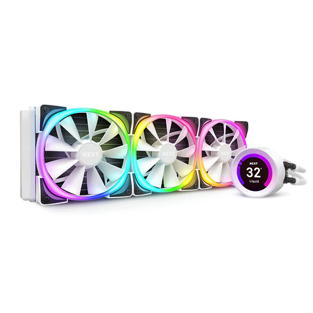 Enfriamiento Liquido NZXT Kraken Z73 Blanco 360mm con Pantalla LCD, 3 Ventiladores Aer RGB - RL-KRZ73-RW