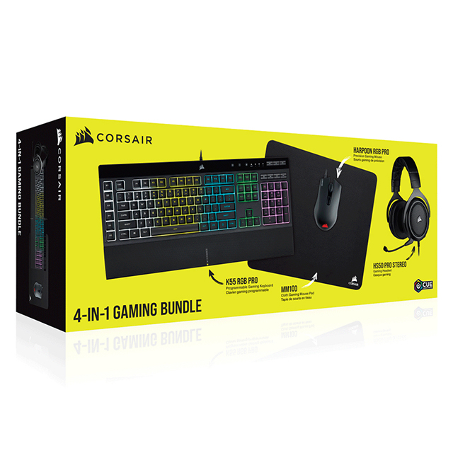 Combo Gamer Corsair HS50 PRO + K55 RGB PRO + Harpoon RGB PRO + MM100 - CH-9226A65-SP