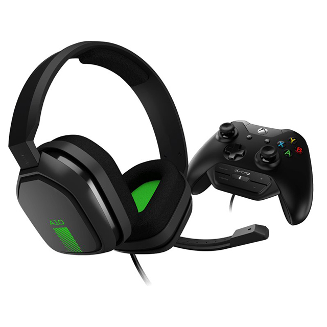 Diadema Astro A10 + MixAmp™, Verde Gris, Alámbrico, 3.5mm, Xbox One (Logitech) - 939-001591