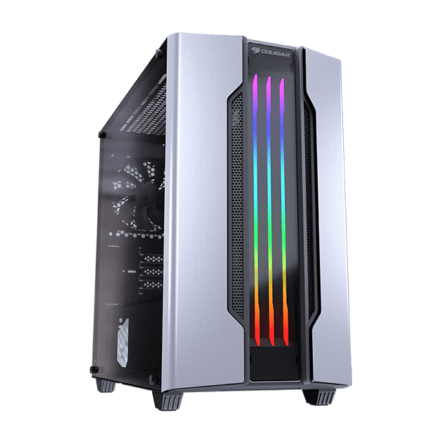 Gabinete Cougar Gemini M Silver, RGB, Cristal Templado, Micro ATX, 385TMB0.0002