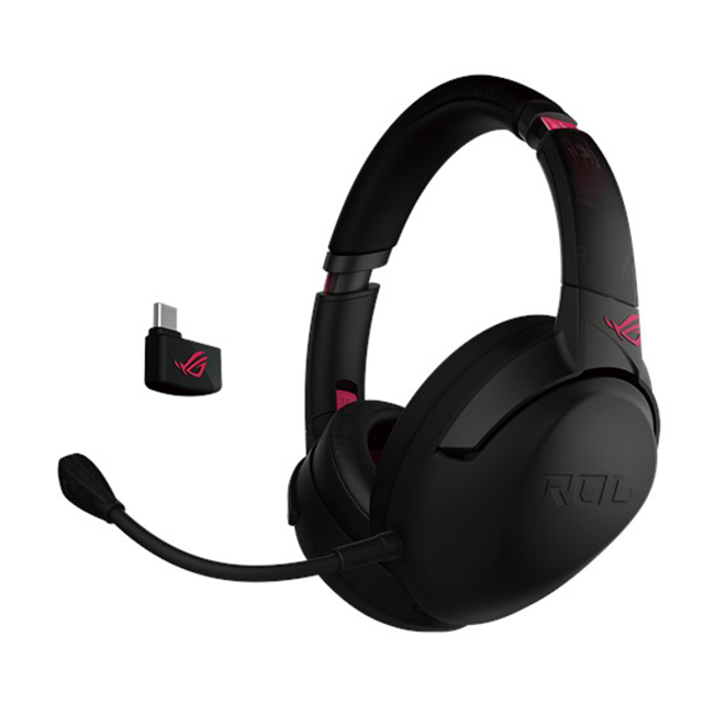 Diadema Asus ROG Strix Go 2.4 Electro Punk, Usb, Usb-c, 3.5mm, 2.4Ghz Wireless