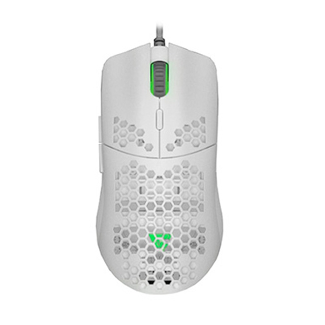 Mouse GameFactor MOG601-WH | Blanco | Ultralight | Alámbrico | RGB | 16,000 DPI | PIXART 3389 | 7 Botones  