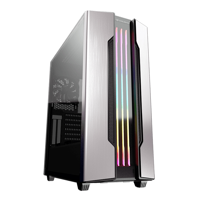 Gabinete Cougar Gemini S Silver (2020) ARGB, Soporte GPU Vertical, Cristal Templado, E-ATX, 385BMB0.0002