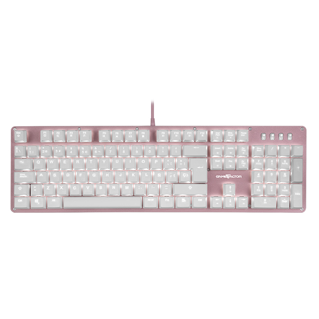 Teclado Mecanico GameFactor KBG400, Retroiluminado, Switch Blue, USB, Rosa - KBG400-PK-BL