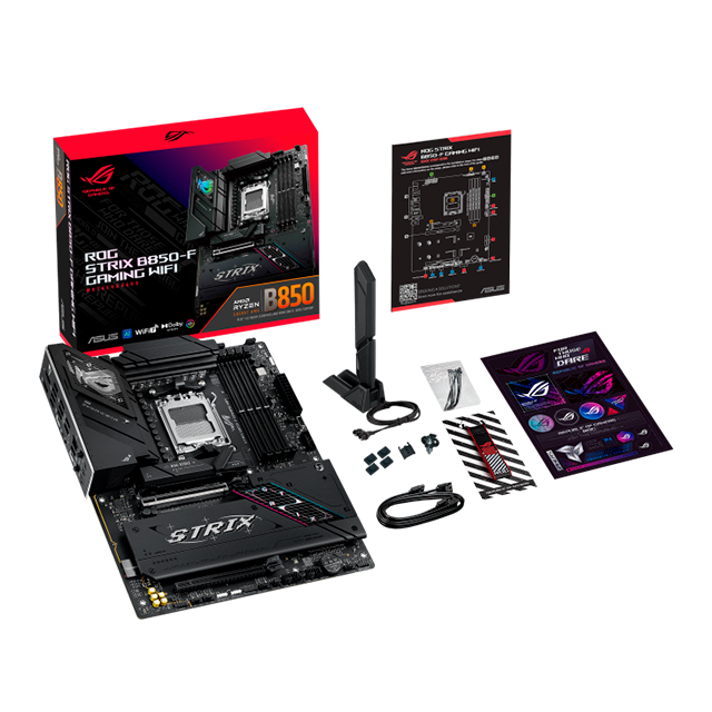 Tarjeta Madre ASUS ROG Strix B850-F Gaming WiFi, AMD AM5, DDR5 8000, ATX, Wi-Fi 7, Bluetooth, RGB – ROG STRIX B850-F GAMING WIFI