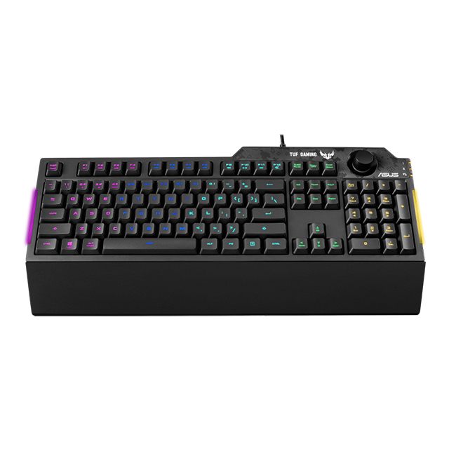 Teclado Membrana Asus TUF Gaming K1, Perilla de Volumen, RGB, Aura Sync