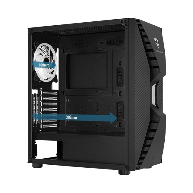 Gabinete ThunderX3 Cronus, Cristal Templado, 1 Ventilador ARGB, E-ATX - Cronus-G-BK-v1