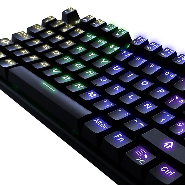 Teclado Mecánico Yeyian Spark Serie 2000, RGB, Blue (click), TKL, Español, YAT1804