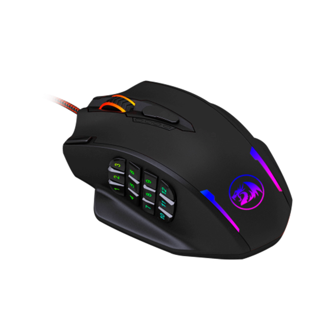 Mouse Gamer Redragon Impact M908, Alámbrico, 12,400 DPI, 18 Botones Progamables, Pixart 3327 óptico