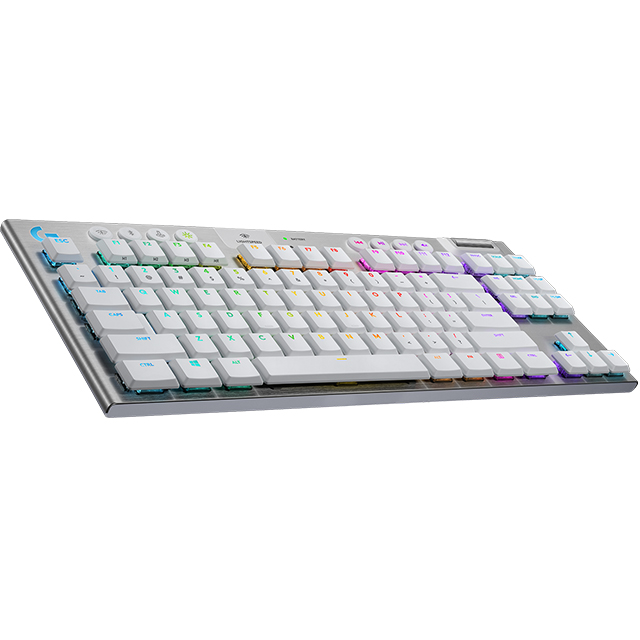 Teclado Mecánico Logitech G915 TKL Blanco, GL Tactile, Lightsync RGB, Lightspeed, Bluetooth - 920-009660