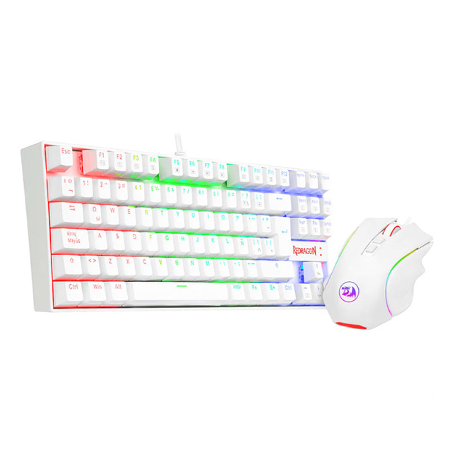 Combo de Teclado Mecánico y Mouse Redragon Kumara + Griffin White - K552RGB-BA-W-SP