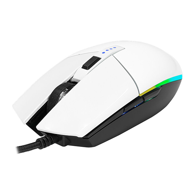 Mouse Gamer Munfrost Triton White, Alámbrico, 12,000 DPI, 6 Botones Progamables, Pixart 3360 óptico