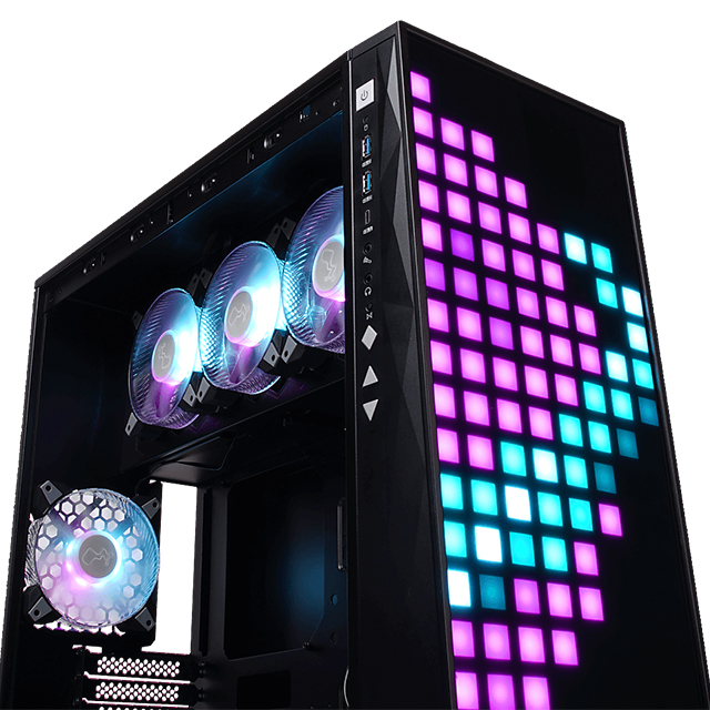 Gabinete In Win 309 Gaming Edition, Panel Frontal LED ARGB, Cristal Templado, 4 Ventiladores ARGB, ATX, IW-CS-309GE-BLK