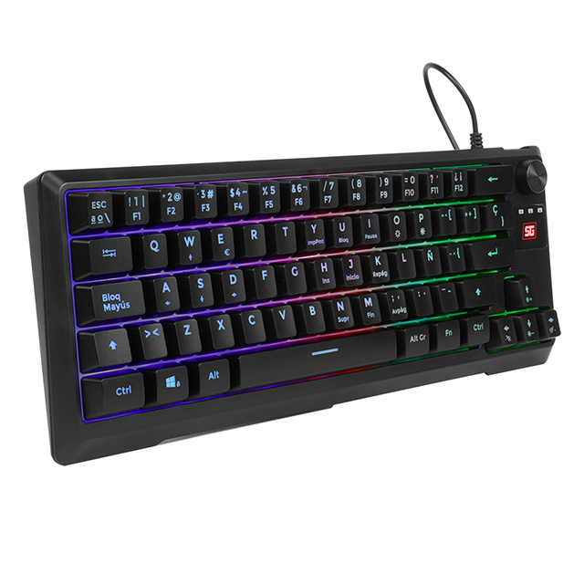 Teclado Gamer 65% Vorago Start The Game KB-506 | 7 Modos de iluminacion | Control de audio