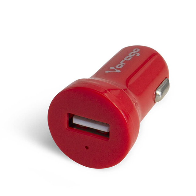 Cargador Vorago USB 2.0 para auto de 1 A Rojo - AU-101-RD