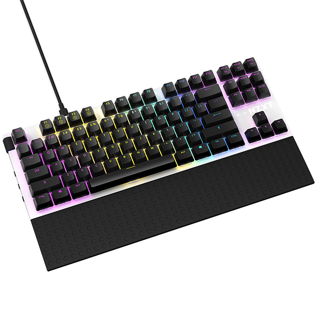 Teclado Mecánico Modular NZXT Function Tenkeyless Blanco, Switches Gateron Red, RGB, Hot Swap, USB C, Ingles - KB-1TKUS-WR