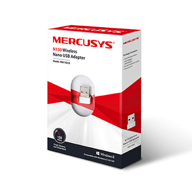 Tarjeta de Red USB Nano Inalámbrica Mercusys N 150 | 150Mbps | 2.4Ghz - MW150US