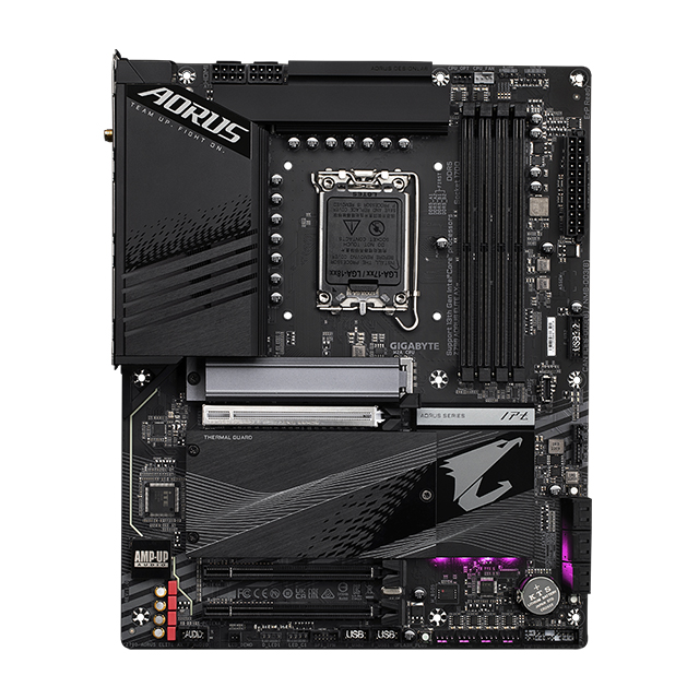 Tarjeta Madre Gigabyte Z790 Aorus Elite AX, ATX, 12th y 13th Gen Intel, LGA1700, DDR5 7600Mhz OC, x4 M.2, RGB Fusion 2.0, Wi-Fi 6E, Bluetooth 5.3