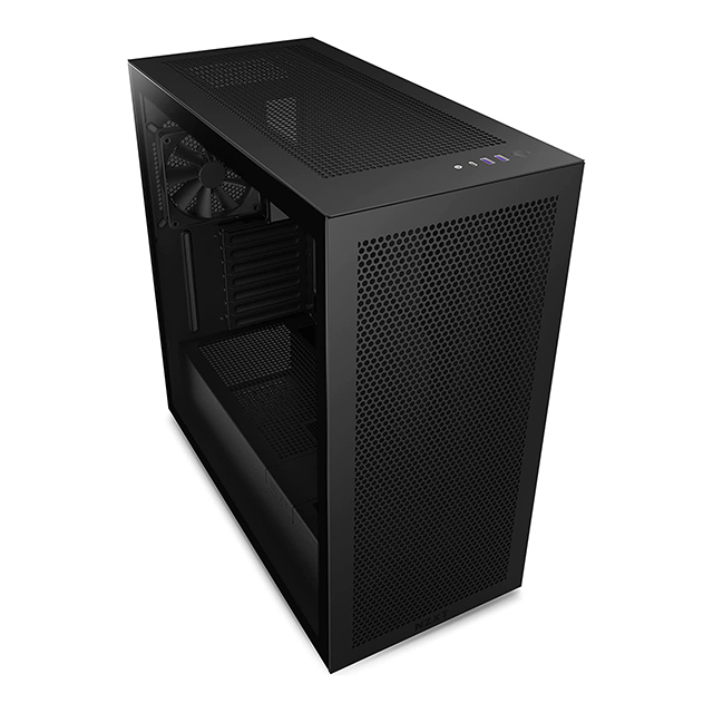 Gabinete NZXT H7 Flow Negro, E-ATX, Cristal Templado, 2 Ventiladores F Quiet 120mm, Soporte GPU Vertical - CM-H71FB-01